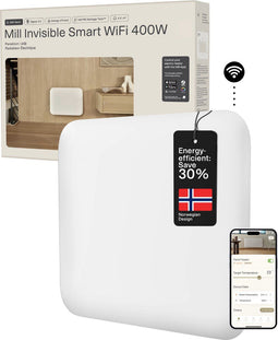 Mill PA400WIFI4 - WiFi-paneelverwarming - 400 Watt - tot 6m2 - IPX4 - 5 jaar garantie - wit