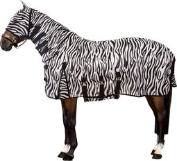 Imperial Riding - Vliegen- UV deken - Met masker en buikflap - Zebra 155 cm