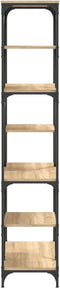 vidaXL - Boekenrek - 91x36x176 - cm - bewerkt - hout - en - staal - sonoma - eikenkleur
