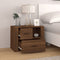 vidaXL - Nachtkastje - 60x36x45 - cm - bewerkt - hout - bruin - eikenkleur