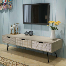 vidaXL - Tv-meubel - met - 3 - lades - 120x40x36 - cm - grijs