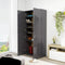 vidaXL - Schoenenkast - 80x39x178 - cm - bewerkt - hout - hoogglans - grijs