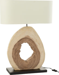 J-Line Lamp Ovaal Voet Hout Naturel L