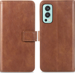 iMoshion Hoesje Geschikt voor OnePlus Nord 2 Hoesje Met Pasjeshouder - iMoshion Luxe Bookcase - Bruin