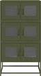 vidaXL - Hoge - kast - 68x39x123 - cm - staal - olijfgroen