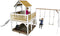 AXI Atka Speeltoestel in Bruin/wit - Speeltoren met Dubbele Schommel, Witte Glijbaan en Zandbak - FSC hout - Speelhuis op palen voor de tuin