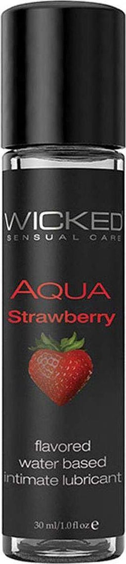 Wicked - Aqua glijmiddel aardbeien smaak 30 ml - 30ml