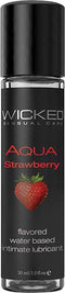 Wicked - Aqua glijmiddel aardbeien smaak 30 ml - 30ml