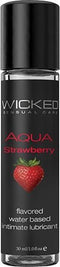 Wicked - Aqua glijmiddel aardbeien smaak 30 ml - 30ml
