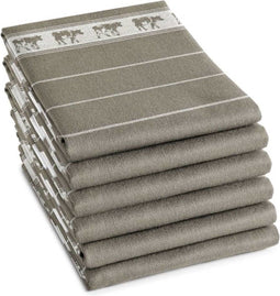 DDDDD Bon Theedoek - Set van 6 - Katoen - 60x65 cm - Taupe (6 stuks)