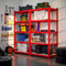 MONZANA® Stellingkast - 10 schappen - Belastbaar tot 1750kg - Rood (set van 2)
