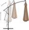 vidaXL - Zweefparasol - met - LED-verlichting - en - metalen - paal - 350 - cm - taupe