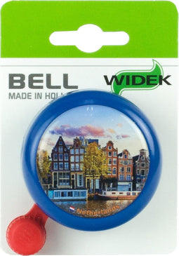 Widek bel met grachtenpand op kaart
