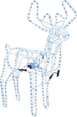 vidaXL - Kerstfiguur - rendier - met - bewegende - kop - koudwit - 76x42x87 - cm