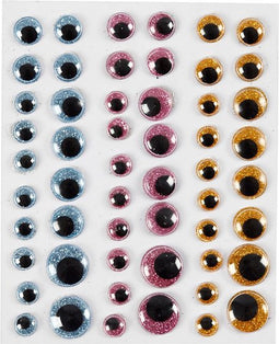 Wiebelogen - Plastic - Wit, Zwart - 0,08+0,1+0,12+0,15cm - 54 Stuks