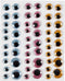 Wiebelogen - Plastic - Wit, Zwart - 0,08+0,1+0,12+0,15cm - 54 Stuks