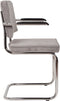 Zuiver Ridge Rib Eetkamerstoelen met armleuning Lichtgrijs - Set van 2