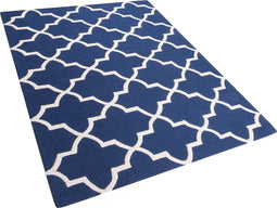 SILVAN - Laagpolig vloerkleed - Blauw - 160 x 230 cm - Wol
