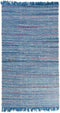 BESNI - Laagpolig vloerkleed - Blauw - 80 x 150 cm - Katoen