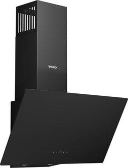 Wiggo WE-A641G(B)- Schuine Afzuigkap - 60cm - Zwart Glas