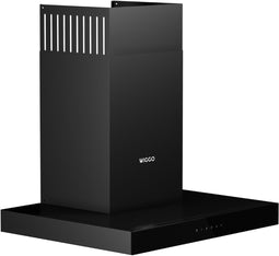 Wiggo - WE-A641T(B) - T-Model - Wandschouw - 60cm - 650m³/h - LED - klasse A - 5 jaar garantie - Zwart