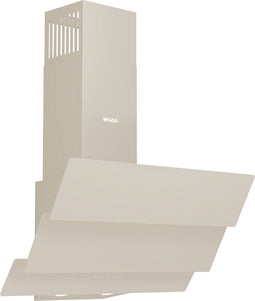 Wiggo WE-B643G(C) - Schuine Afzuigkap - 60cm - Creme Triple Glas