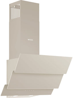 Wiggo WE-E533G(C) - Schuine Afzuigkap - 50 cm - Creme Triple Glas - LED verlichting - Touch Control