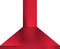 Wiggo WE-E543R(RB) - Wandschouw Afzuigkap - 50cm - Rood