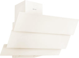 Wiggo WE-E633G(C) - Schuine Afzuigkap - 60cm - Creme Triple Glas