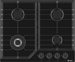 Wiggo WH-G634RL(B) - Inbouw gaskookplaat - 4 kookzones - 60cm - 5 jaar garantie - Zwart