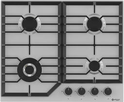 Wiggo WH-G634RL(X) - Inbouw gaskookplaat - 4 kookzones - 60cm - 5 jaar garantie - RVS