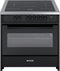 Wiggo WIO-E921A(BX) - Freestanding - Induction - Elektrische Oven - 90cm - 8 Function - 121 Liter - 3000 W - Zwart Inox