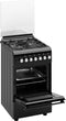 Wiggo WO-E505R(BB) - Serie 5 - 50 cm - Gasfornuis met oven - Zwart