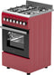 Wiggo WO-E505R(RX) - Serie 5 - 50 cm - Gasfornuis - Rood Rvs