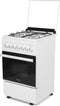 Wiggo WO-E505R(WW) - Serie 5 - 50 cm - Gasfornuis met oven - Wit