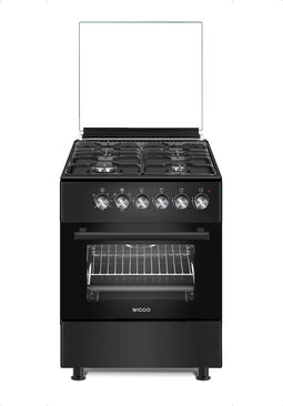 Wiggo WO-E603R(BB) - Serie 3 - 60 cm - Gasfornuis - Zwart