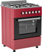 Wiggo WO-E603R(RX) - Serie 3 - 60 cm - Gasfornuis - Rood Rvs