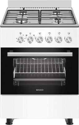 Wiggo WO-E603R(WX) - Serie 3 - 60 cm - Gasfornuis - Wit Rvs