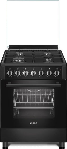 Wiggo WO-E605R(BB) - Serie 5 - 60 cm - Gasfornuis - Zwart