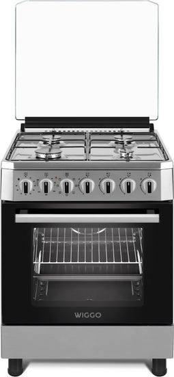 Wiggo WO-E605R(WX) - Serie 5 - 60 cm - Gasfornuis - Wit Rvs