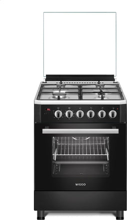 Wiggo WO-E609R(BX) - Serie 9 - 60 cm - Gasfornuis - Zwart Rvs