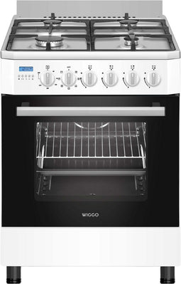 Wiggo WO-E609R(WX) - Serie 9 - 60 cm - Gasfornuis - Wit Rvs