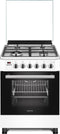 Wiggo WO-E639R(WX) - Serie 9 - 60 cm - Gasfornuis - Wok - Wit Rvs