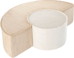 Wigiwama Corduroy Pouffe Set / Poef Set - 92x65x26cm - Brown Sugar