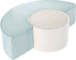 Wigiwama Corduroy Pouffe Set / Poef Set - 92x65x26cm - Peppermint Green