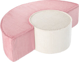 Wigiwama Corduroy Pouffe Set / Poef Set - 92x65x26cm - Pink Mousse