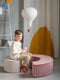 Wigiwama Corduroy Pouffe Set / Poef Set - 92x65x26cm - Pink Mousse