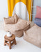 Wigiwama Corduroy Square Ottoman / Poef - 80x70x50cm - Brown Sugar