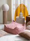 Wigiwama Corduroy Square Ottoman / Poef - 80x70x50cm - Pink Mousse