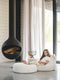 Wigiwama Teddy Ottoman / Poef - Ø65x20cm - Cream White